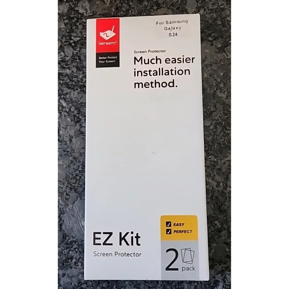 Bersem Samsung Galaxy S24 2 Pack Tempered Glass Screen Protector. Bubble Free